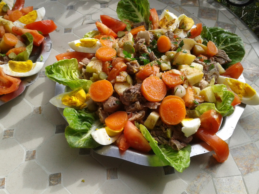 Salade de rôti de bœuf froid
